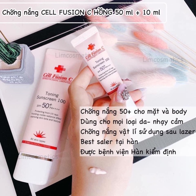 [chính hãng] kem chống nắng cell fushion c lase suncreen fullsize 50ml