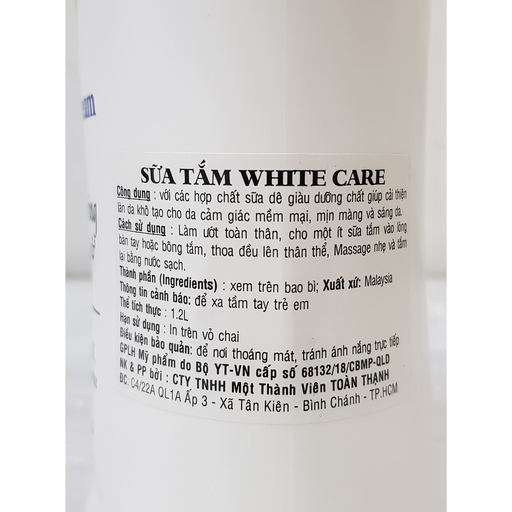 Sữa Tắm Dê WHITE CARE 2X 1200ml Malaysia