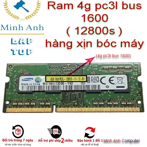 RAM Laptop 2G DDR3 cũ tháo máy Bus 1333 / Bus 10600s 8500s / (Ram Laptop PC3-2G cũ)