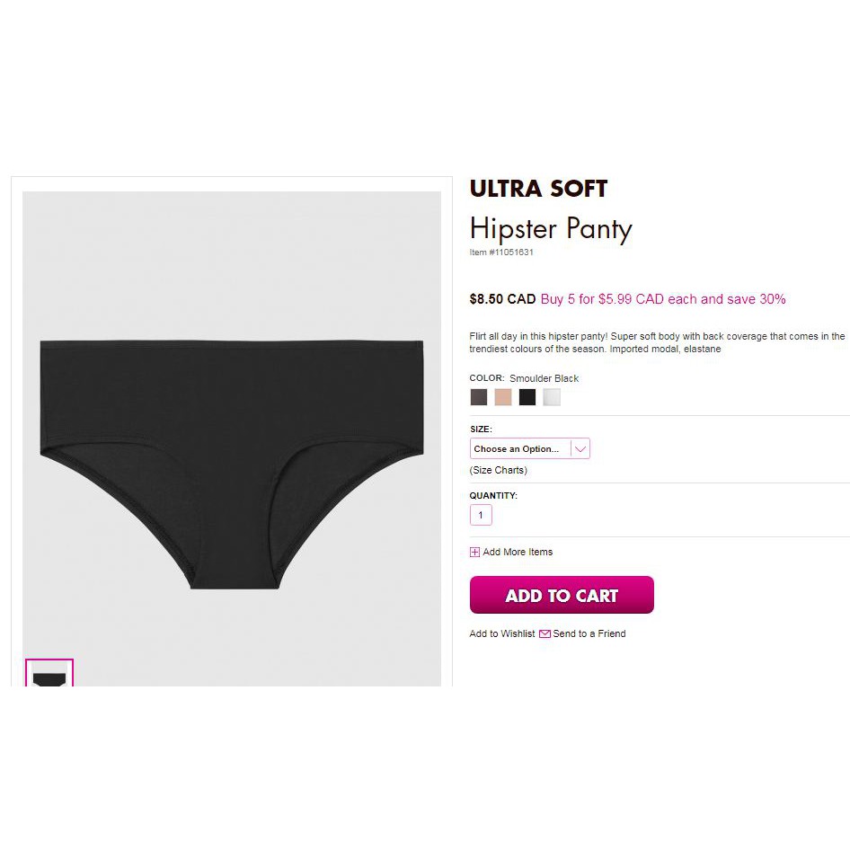 Quần lót modal ultra soft Lasenza seamless big size siêu mềm mại size L