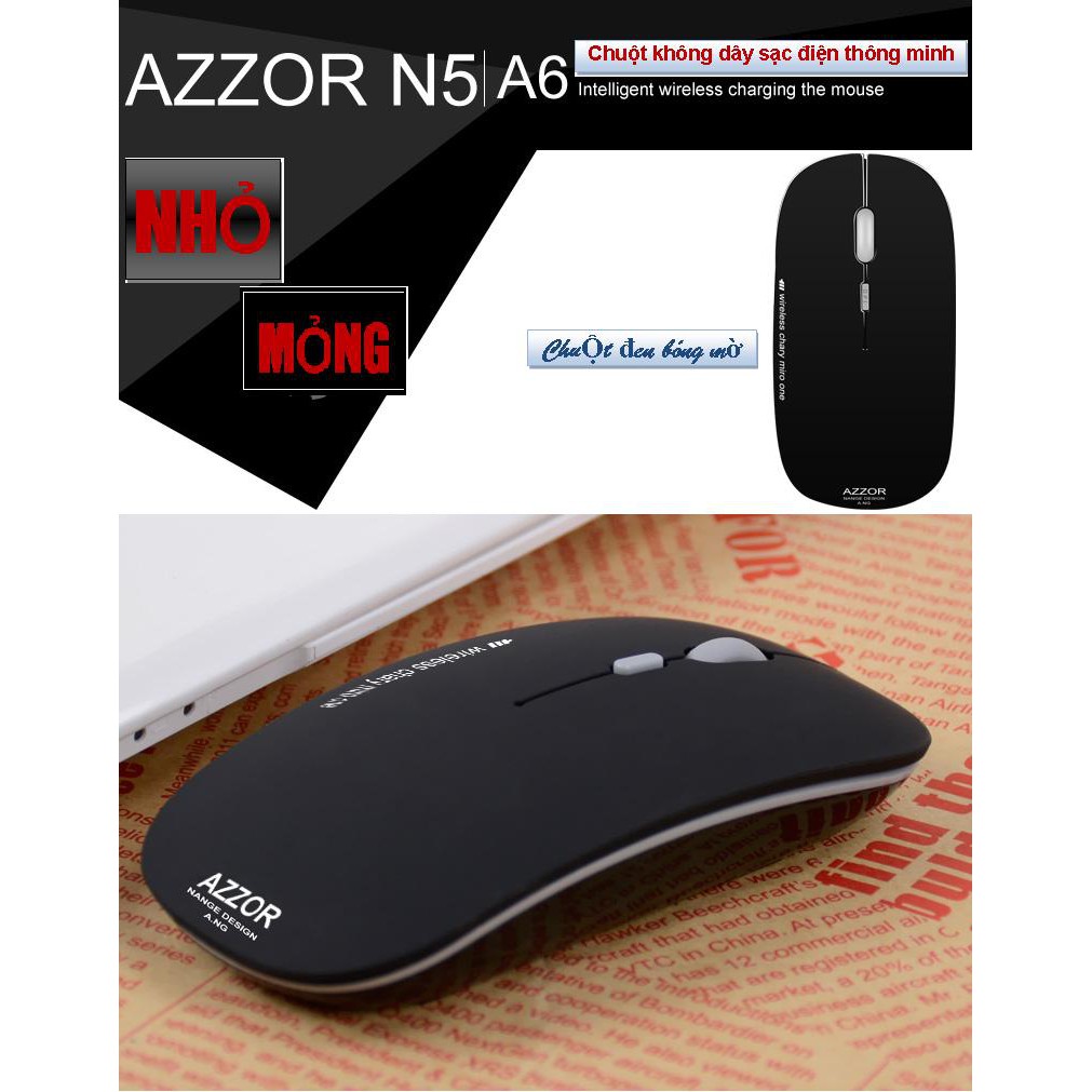 COMBO 10 Chuột không dây tự sạc pin AZZOR N5