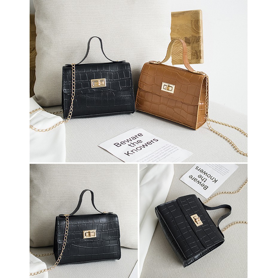 TÚI ĐEO CHÉO MINI DÂY XÍCH VÂN CÁ SẤU SIÊU XINH FASHION& BAG 2021 KDR-TDC360 KODOROS