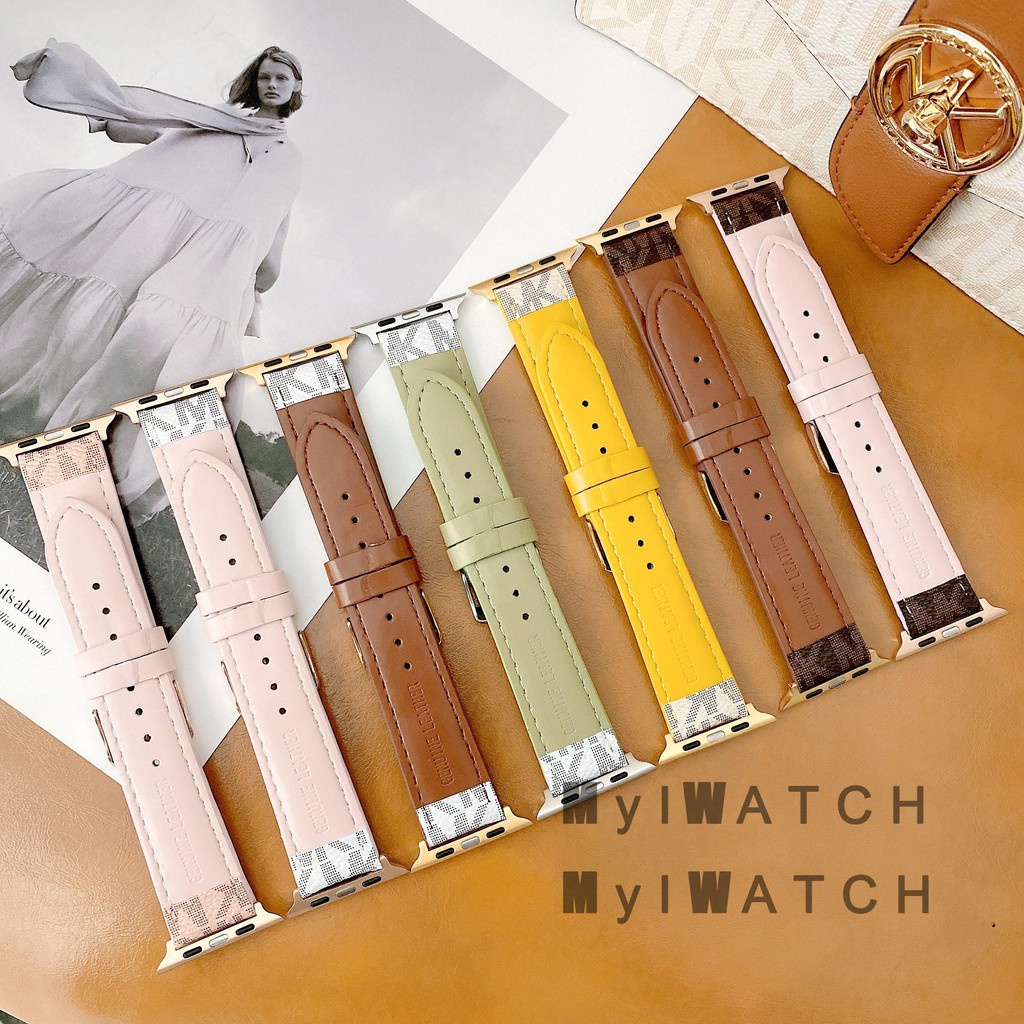 Dây da thay thế thích hợp cho Apple Watch Iwatch serie 7 6 5 4 SE 3 2 45mm 41mm 38mm 40mm 42mm 44mm T500 W26 U78