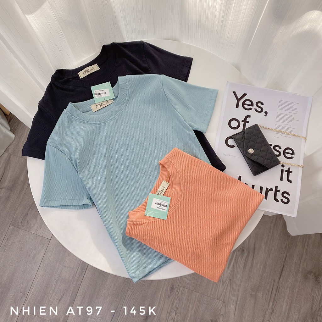 Áo thun gân nữ Nhiên vintage phông thoáng mát mùa hè AT97. | BigBuy360 - bigbuy360.vn