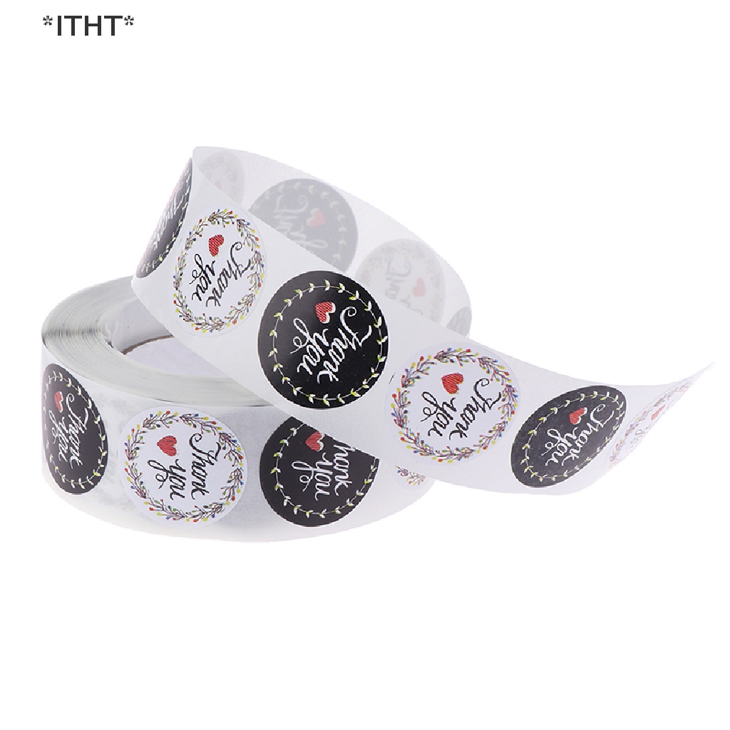 Cuộn 500 Miếng Dán Niêm Phong Bao Thư In Chữ Thank You Độc Đáo Tiện Dụng