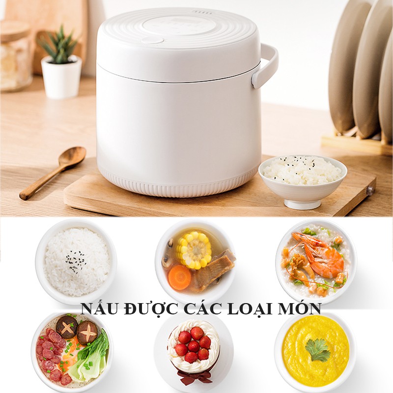 NỒI CƠM ĐIỆN THÔNG MINH MINI ĐA NĂNG CÓ ĐÈN LED LÕI ĐEN - NỒI CƠM GIA ĐÌNH THỂ TÍCH 2 LÍT PHÙ HỢP 2-3 NGƯỜI vtm