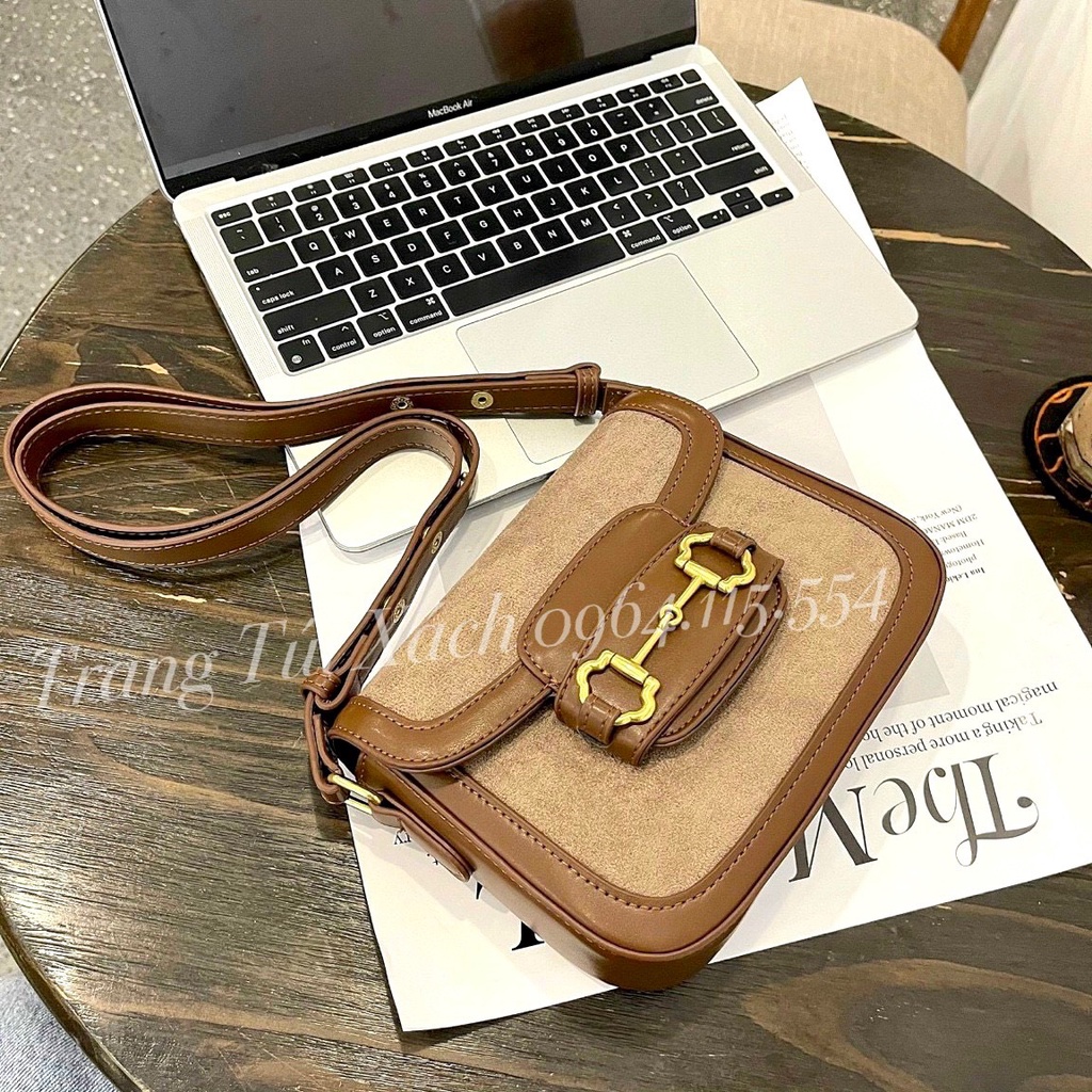Túi Xách Nữ Đeo Chéo, Kẹp Nách Hà Hồ Nỉ Nhung Da Lộn Thời Trang Cao Cấp TTX07