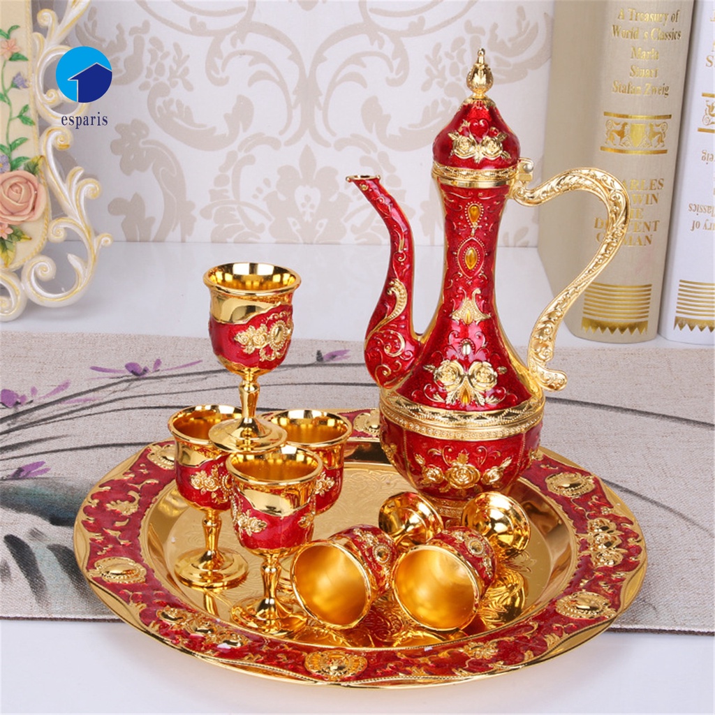 Bộ 8 Ly Uống Rượu Bằng Hợp Kim Kẽm Phong Cách Cổ Điển