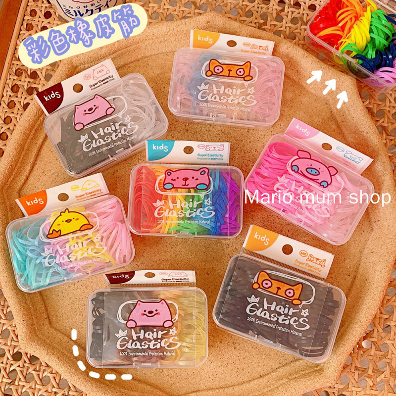 【MARIO SHOP】Kids Hair Accessories Candy Colored Hair Rubber Band Phụ kiện tóc  Girl Disposable Rubber Band COD