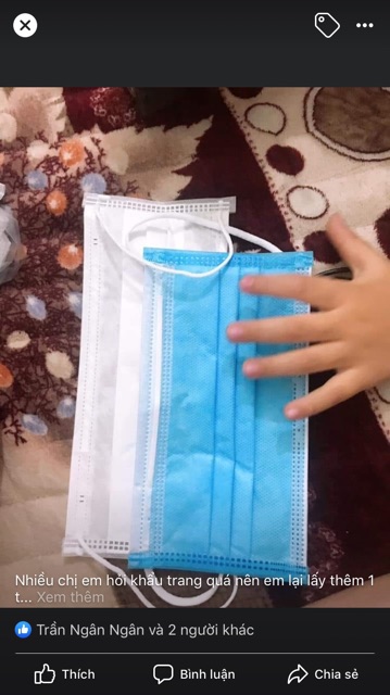Khau trang y tế 3 lớp sét 50c