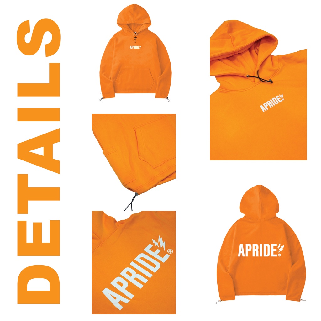 Apride Hoodie Basic + 2 Túi Cam Hổ / Áo Hoodie Apride Basic Tiger Orange