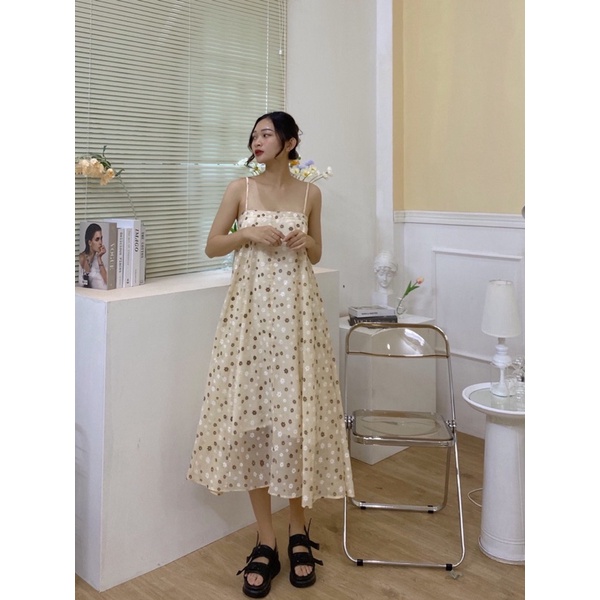 [Mã SKAMA06 giảm 8% tối đa 50K đơn 250K] Teresa dress - Đầm hai dây hoa xoè - Somalyng.studio | BigBuy360 - bigbuy360.vn