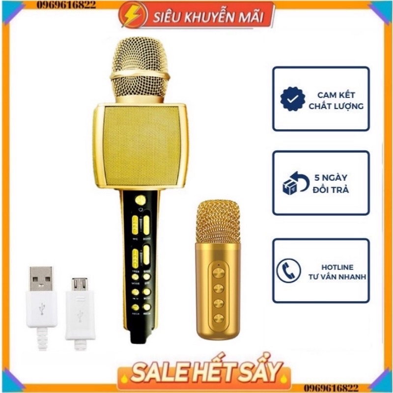 MIC KARAOKE BLUETOOTH YS 98- MICRO KÈM LOA CAO CẤP - LIVESTREAM - ÂM THANH SỐNG ĐỘNG - THẺ NHỚ - GHI ÂM