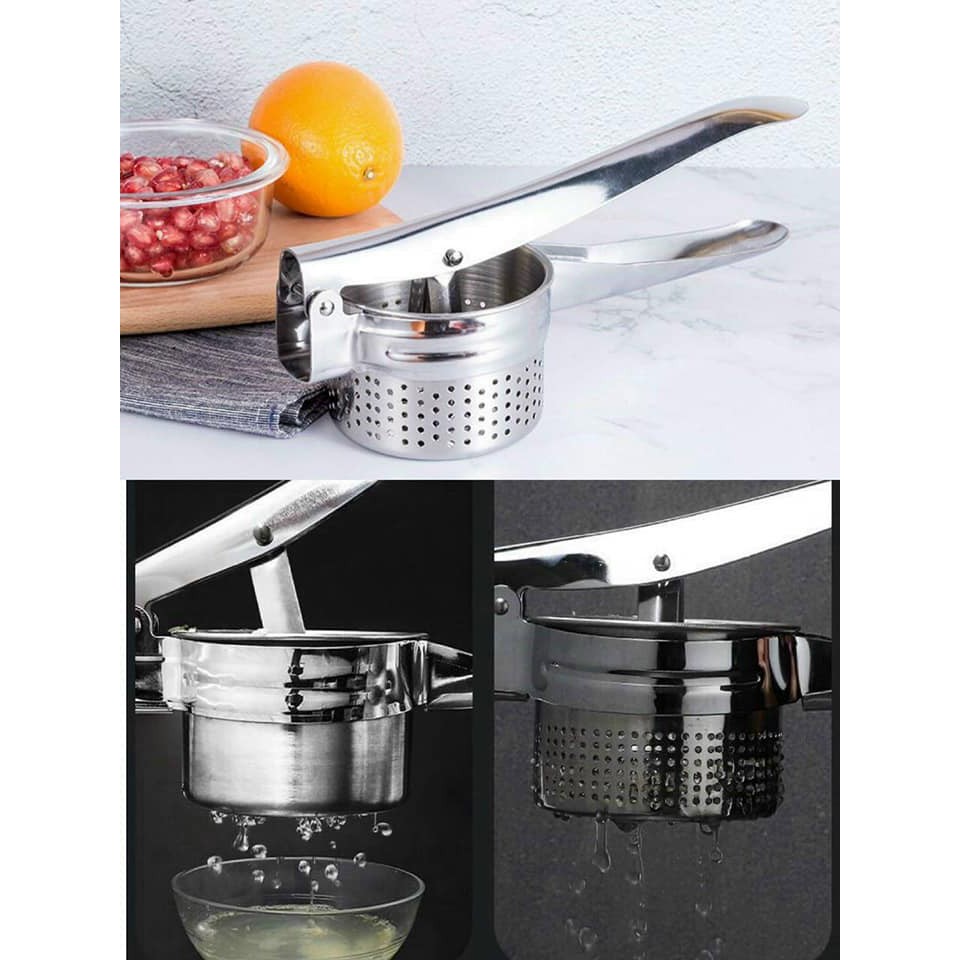 Dụng cụ ép nước trái cây/ nghiền rau củ quả nhanh chóng và tiện lợi đục lỗ xung quanh bằng Inox