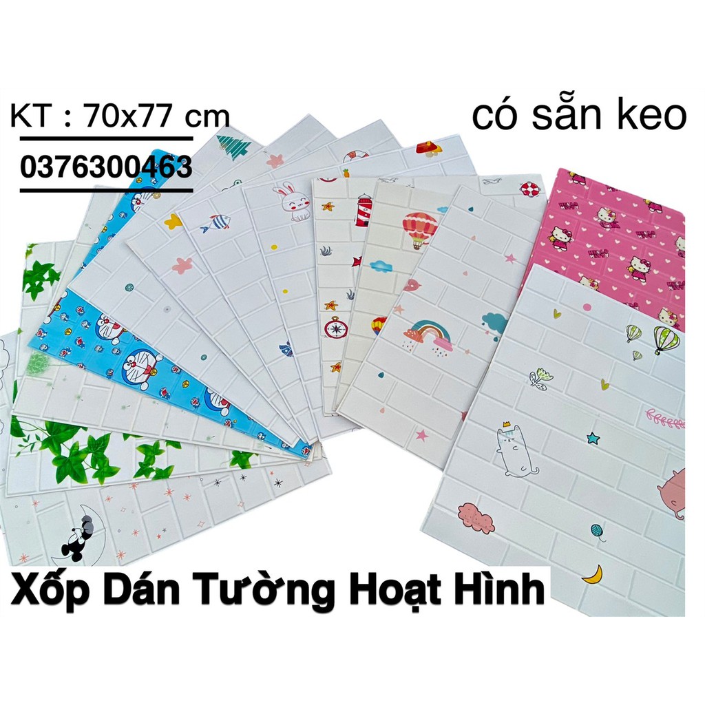 XỐP DÁN TƯỜNG 3D HOẠT HÌNH KÍCH THƯỚC 70x77 CM HÀNG LOẠI 1 CAO CẤP