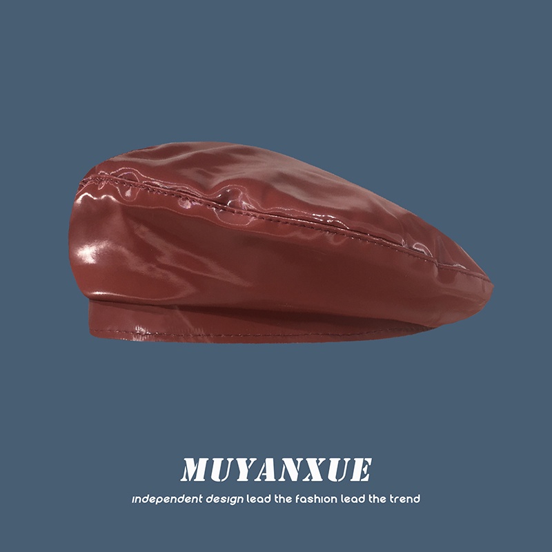 Mũ Nồi Da pu Màu Trắng Xanh Dương Thời Trang Xuân Hè Phong Cách Mới Dành Cho Bạn Nữ 2021