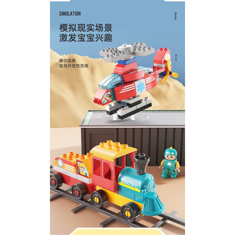 LEGO FEELO DUPLO 195 CHI TIẾT XE ROBOT LẮP GHÉP NGƯỜI MÁY BIẾN HÌNH Ô TÔ, XE CẨU, MÁY XÚC…