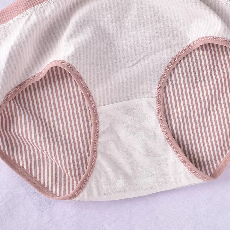 Quần Lót Cotton Tăm Phối Kẻ Siêu Đẹp, Đồ Lót Nữ Mặc trong váy dễ thương QL31