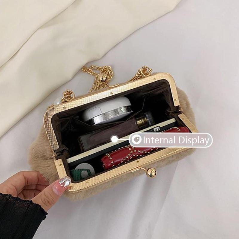 Túi Đeo Chéo Phối Lông Thời Trang Cho Nữ