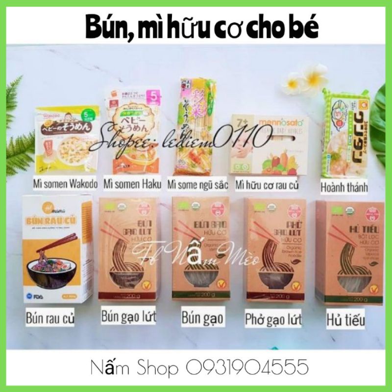 Bún, mì hữu cơ các loại cho bé ăn dặm từ 6m+