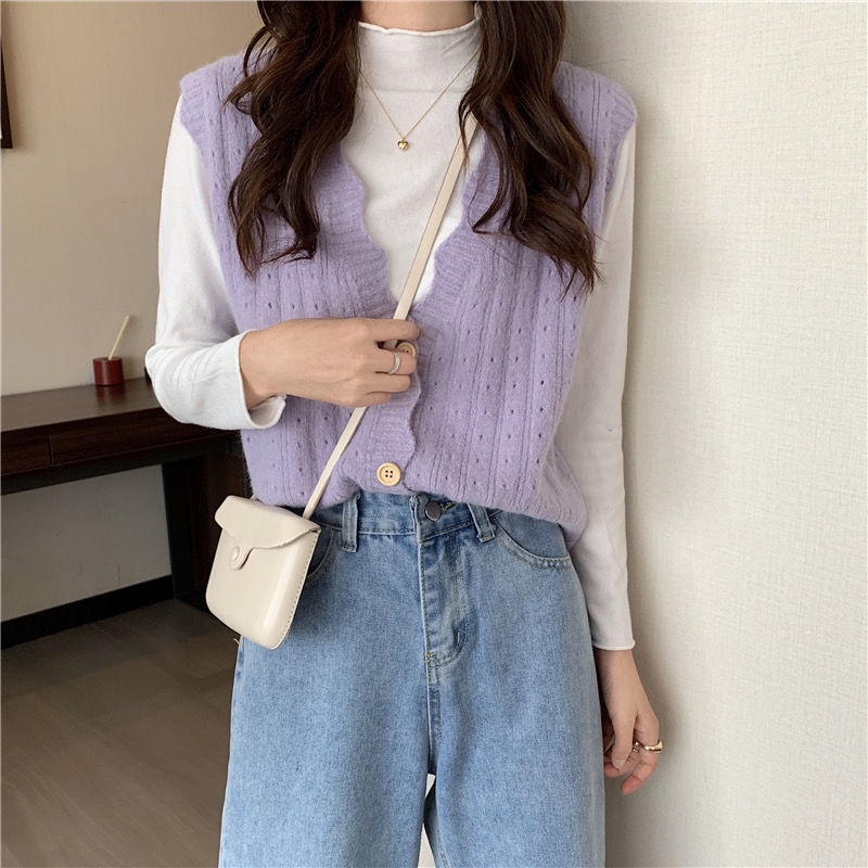 Áo Khoác Cardigan Dệt Kim Dáng Rộng Thiết Kế Viền Gợn Sóng Thời Trang Mùa Thu Cho Nữ | BigBuy360 - bigbuy360.vn