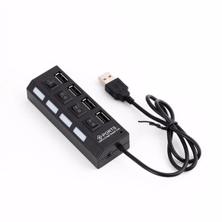 [Tặng cable nguồn phụ] Bộ chia usb thành 4 cổng usb có công tắt 2.0 (hub usb)