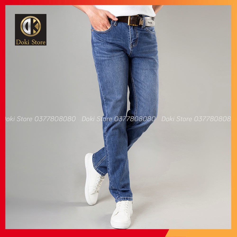 Quần Jean Nam Cao Cấp Xanh Dương Màu Lạ Đẹp, Dáng Slimfit ôm nhẹ - DOKI DK-02 | BigBuy360 - bigbuy360.vn