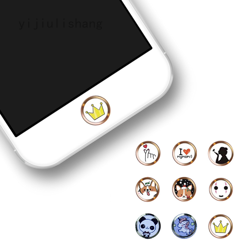 Mới Sticker Dán Nút Home Hình Hoạt Hình Đáng Yêu Cho Iphone 5 5s Se 6 6s 7 8 Plus Ipad Air 2 Fingerprint Recognition