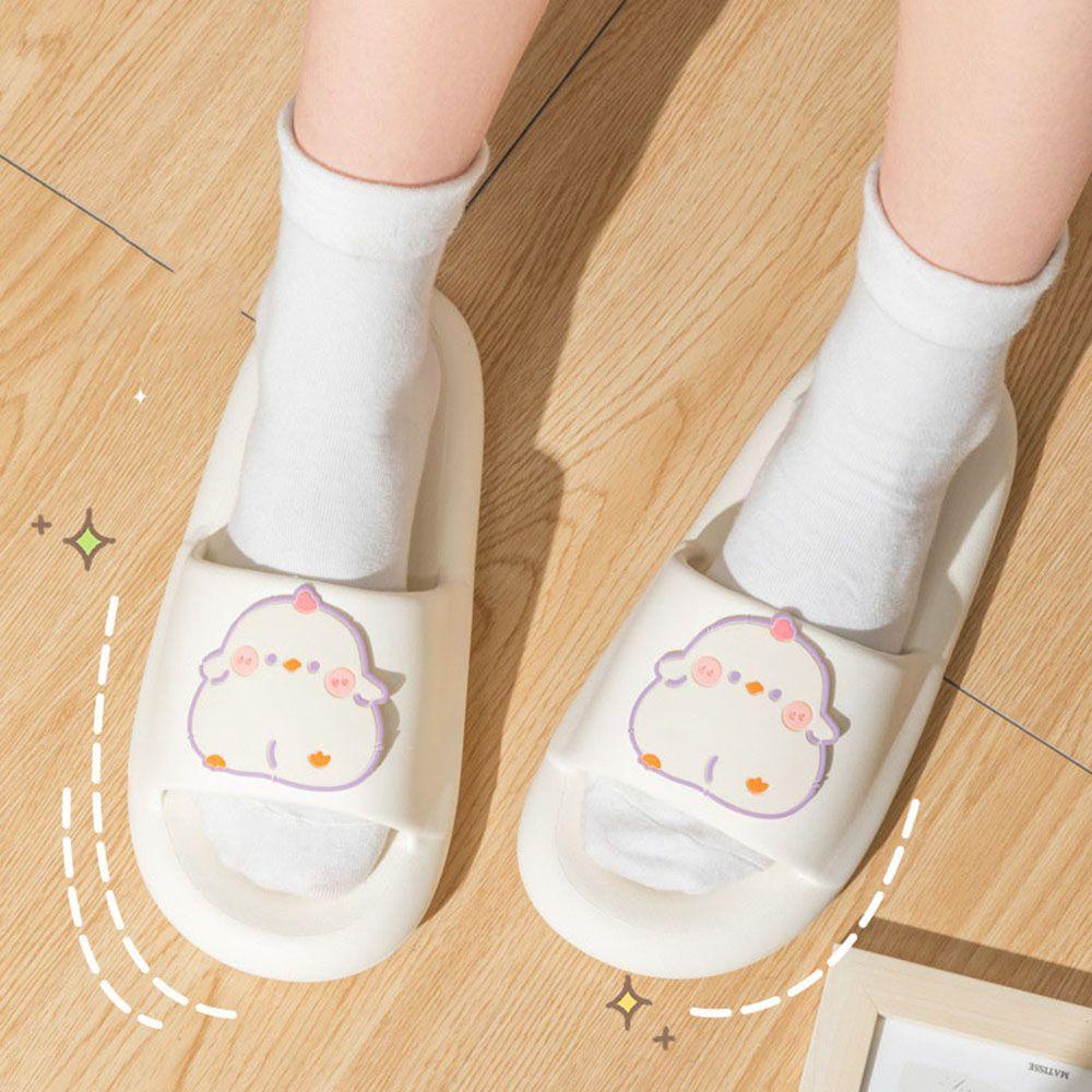 Dép Đi Trong Nhà Tắm Đế Mềm Chống Trượt Hở Ngón Hình Chú Gà Dễ Thương