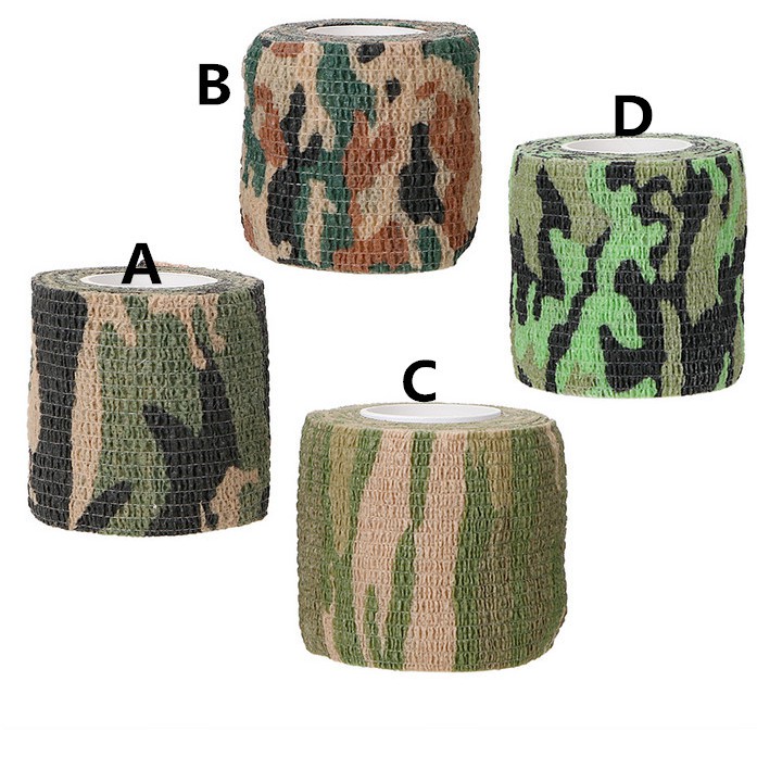 Cuộn Băng Dính Họa Tiết Rằn Ri Bằng Vải Không Dệt 5Cmx4.5M Có Thể Thu Gọn Cho Xe Đạp / Săn Bắn