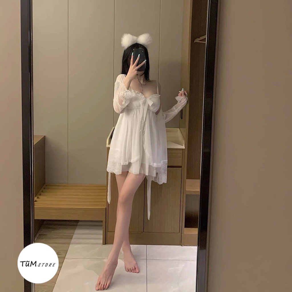 Set ngủ 2 dây Beauty Sleep kèm áo choàng | BigBuy360 - bigbuy360.vn