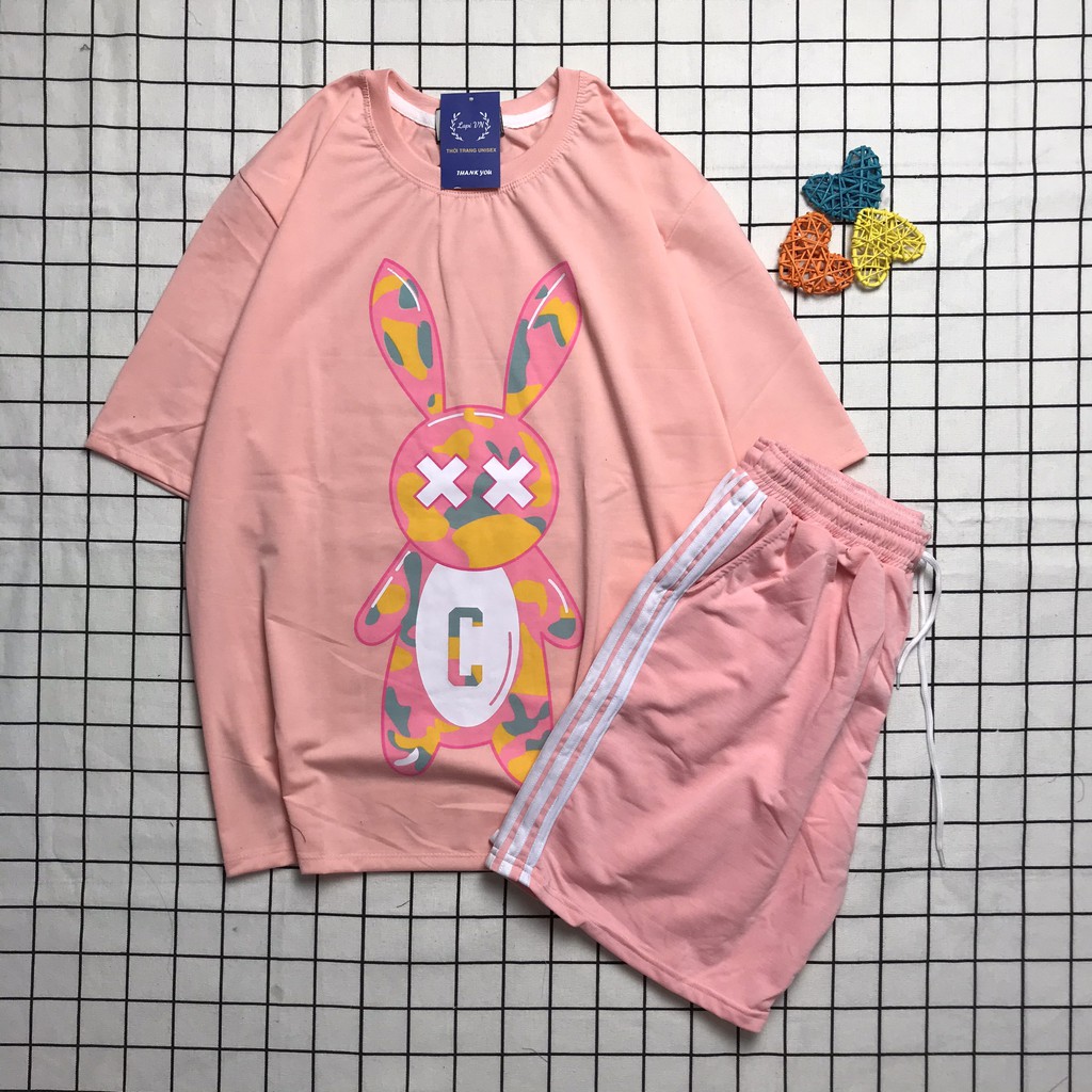 Đồ Bộ Thể Thao Nam Nữ Mặc Nhà Bad Rabit Phong Cách Ulzzang- Lapi Vn. Set 3 Sọc Unisex, Freesize Chất Cotton Không Phai