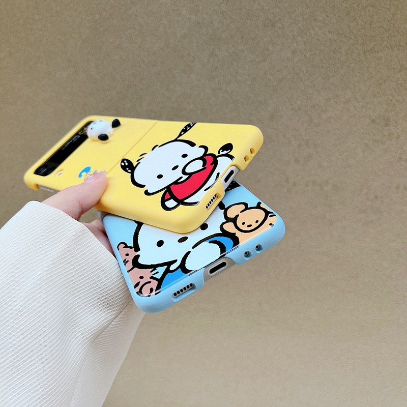Ốp Điện Thoại Cứng Nắp Gập Chống Sốc Hình Mặt Cười 3D Cho Samsung Galaxy Z Flip 3 Flip4 Case Pochacco 4