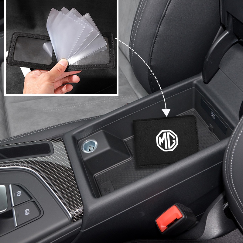 Ví Da Đựng Bằng Lái Xe Siêu Mỏng Màu Đen In Logo ID MG 3 5 6 7 MORRIS GS GT MG350 MG3SW ZS Tfs MG 3 5 6 7