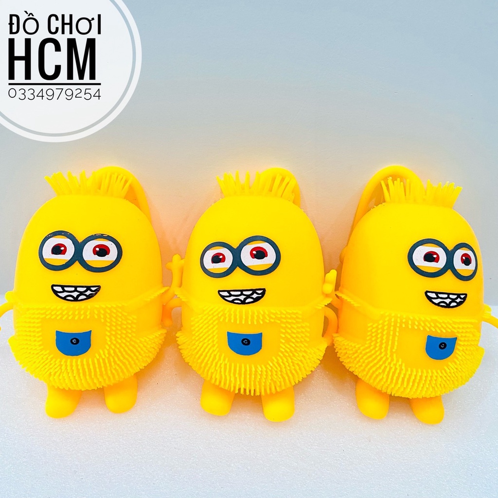 [CÓ ĐÈN - LOẠI LỚN] Đồ chơi xả stress, bóp bong bóng đàn hồi hình Minion, đồ chơi bóp tay bằng silicon giảm căng thẳng