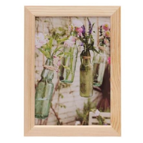 Daiso Khung ảnh gỗ màu tự nhiên size 3R