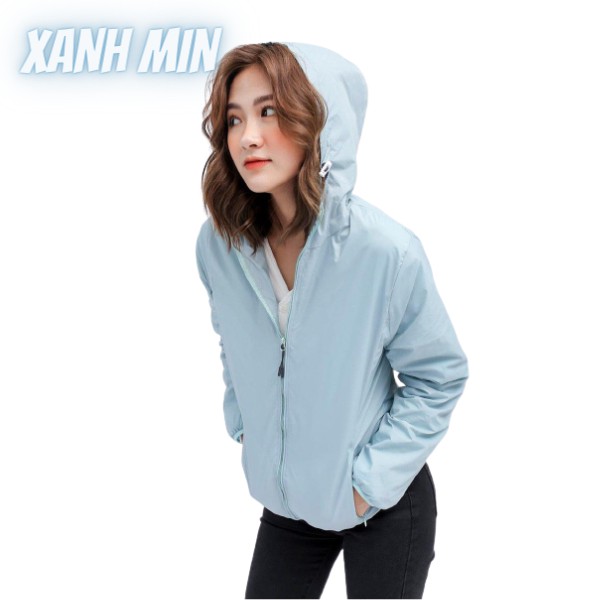 Áo Khoác Gió Nữ 2 Lớp Lót lưới thoáng khí Big Sport Có Mũ Và Chống Nước Hiệu Quả