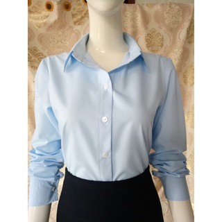 Áo sơ mi nữ tay dài cao câp vải lụa mềm mịn mặc mát Xanh nhạt , trắng , tím, đen-Ảnh thật đủ size 40-90kg