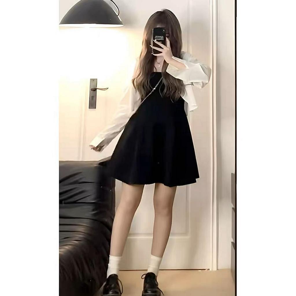 [Big size 55-100Kg] Áo khoác ngoài + váy 2 dây xòe