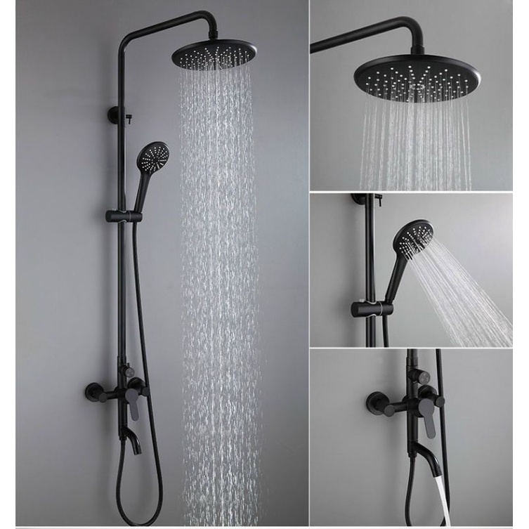 Sen tắm đứng inox 304 công nghệ phủ Nano Đen Japan, sen cây tắm đứng nóng lạnh cao cấp