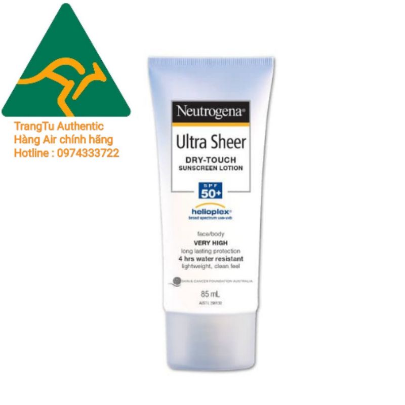 Kem chống nắng Neutrogena Ultra Sheer SPF 50+ 85ml Úc