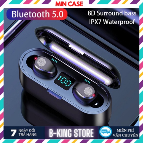 Tai Nghe Bluetooth- Tai Nghe Không Dây F9/F9 Pro Bản Quốc Tế- Tai Nghe Kiêm Sạc Dự Phòng Dung Lượng 2000mah - Mã F9 Pro