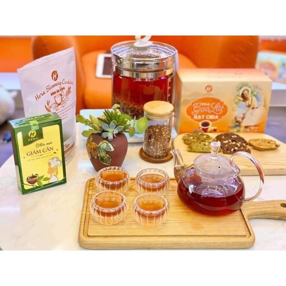 Trà Gạo Lứt Hạt Chia Hera_Giảm Cân - Giữ Dáng - Đẹp Da & hỗ trợ sức khỏe. Hộp 14 gói