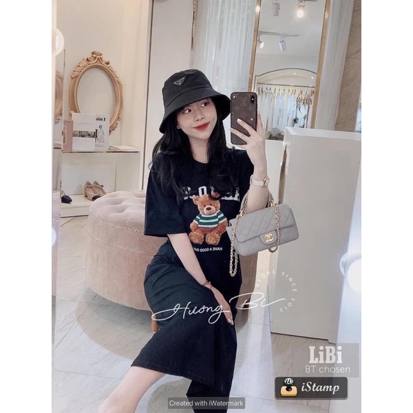 Đầm Suông - Váy Suông Gấu Hello Joy Dáng Dài , From Rộng