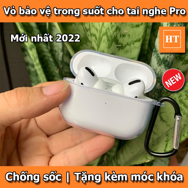 Ốp Silicon Hộp Sạc AP Pro trong suốt chống sốc tặng kèm móc khoá