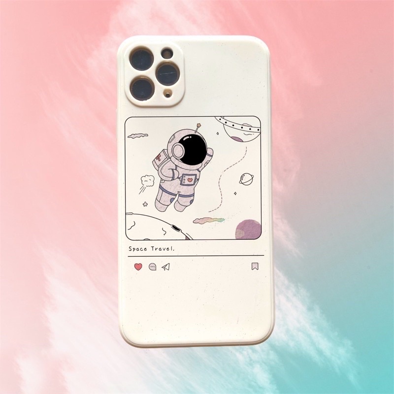 Ốp lưng vuông giả lp13 cạnh hình nhà du hành vũ trụ 6/6plus/6splus/7/7plus/8/8plus/x/xr/xs/11/12/pro/max/plus/promax