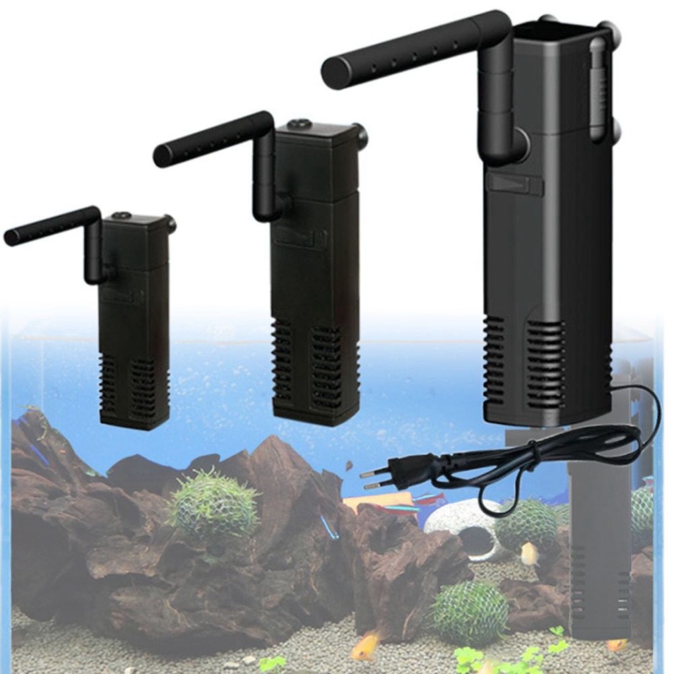 Bơm lọc bể cá mini 3 trong 1 chất liệu ABS không gây tiếng ồn với máy bơm bọt biển
