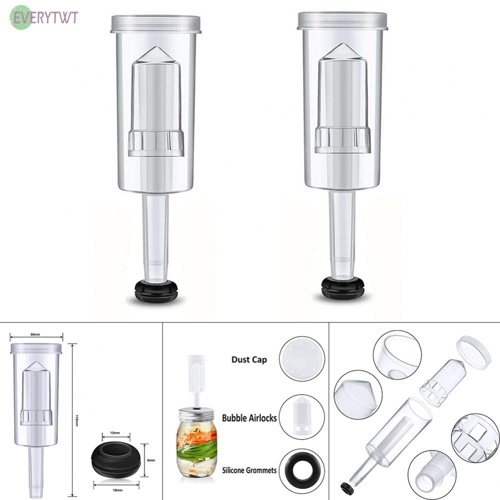 2pcs Brewing Air Lock Airlock 3-Piece Type Home Brew Beer Wine With Grommet FP@New