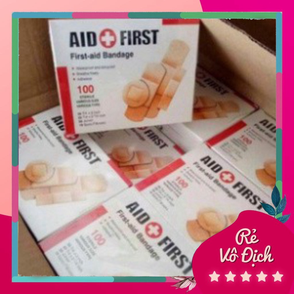 Hộp 100 Miếng Dán Vết Thương Urgo Aid First, Tiện Dụng Cho Gia Đình, Hàng Chuẩn Chất Lượng 100%