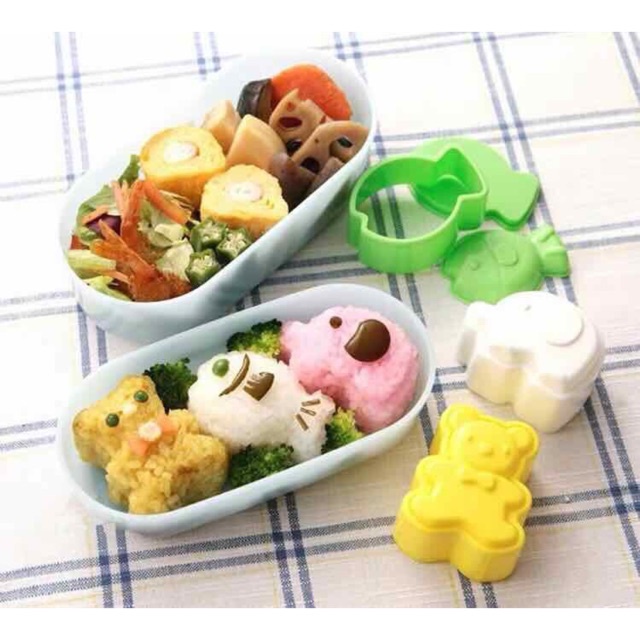 khuôn tạo hình cơm cho bé, SET 3 khuôn hình ĐỘNG VẬT cho bé - MAMI.TITI